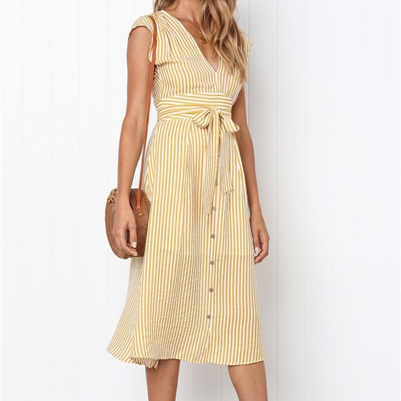 Yellow stripe dress - Picture 5 of 7